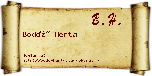 Bodó Herta névjegykártya